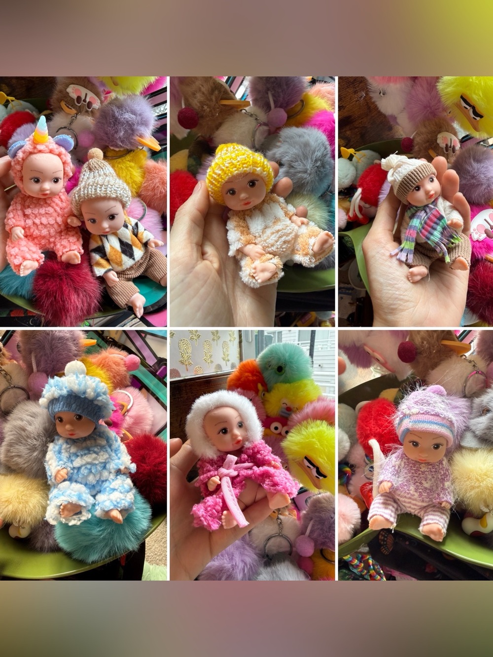 Mini Baby Dollys with Beanie Knit Caps!!